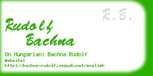 rudolf bachna business card